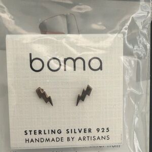 Boma Sterling Silver Lightning Bolt Earrings